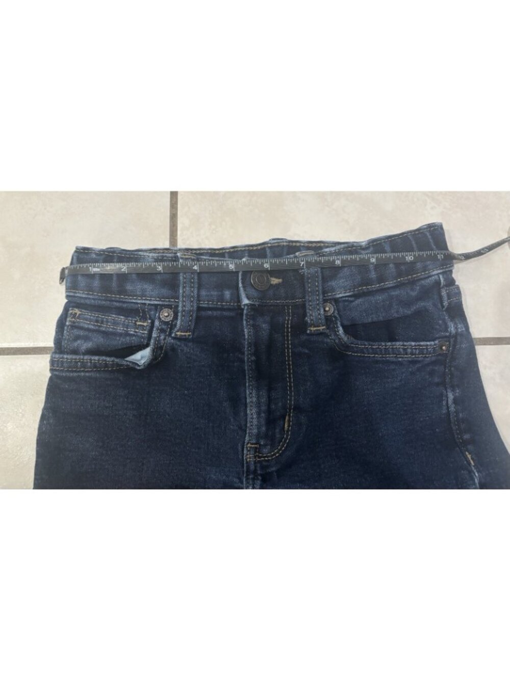 Old Navy Girl's 360 Stretch Slim Built-In Tough Adjustable Waist Blue Jeans Sz 8 - Picture 5 of 5